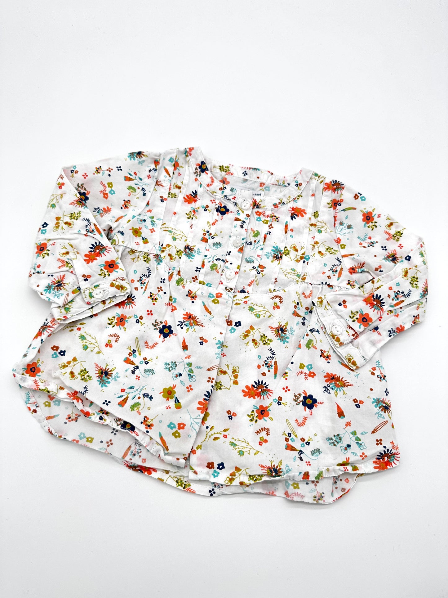 Bluse mit Blumenmuster - Gr.74 (Vertbaudet)