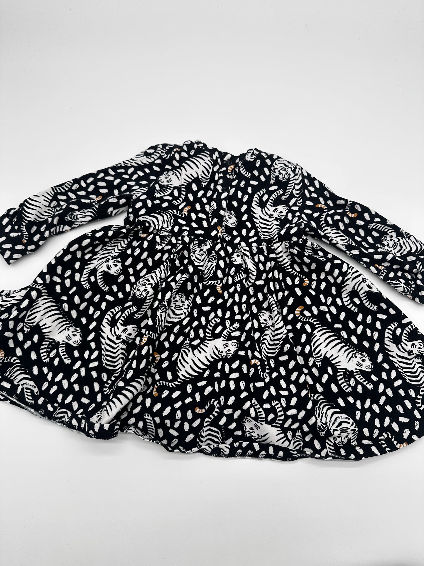 Schwarzes Kleid mit Tigerprint - Gr. 74 (Ted Baker)