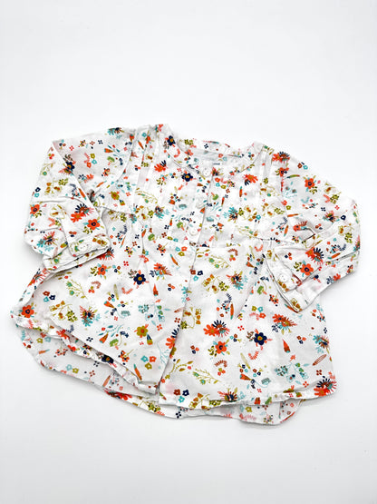 Bluse mit Blumenmuster - Gr.74 (Vertbaudet)