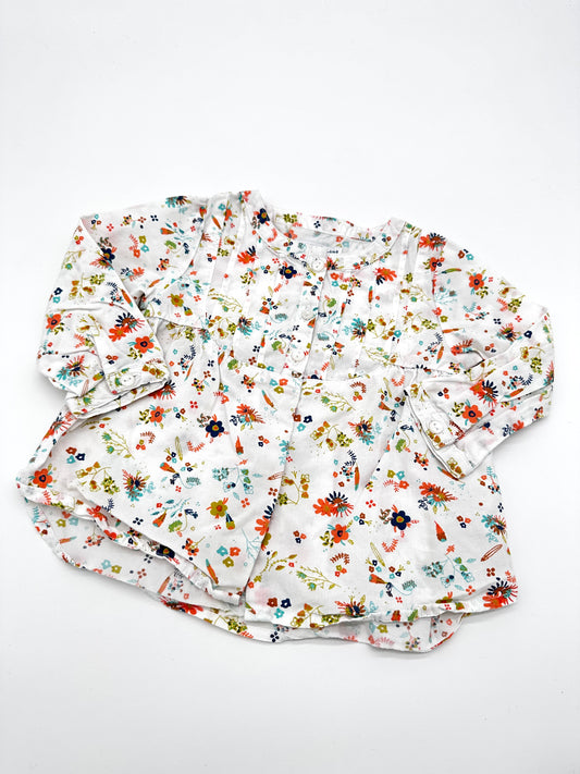 Bluse mit Blumenmuster - Gr.74 (Vertbaudet)