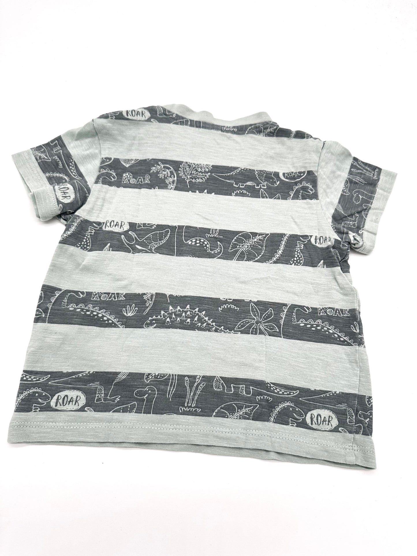 Gestreiftes T-Shirt mit Dinoprint - Gr. 74 (Topomini)