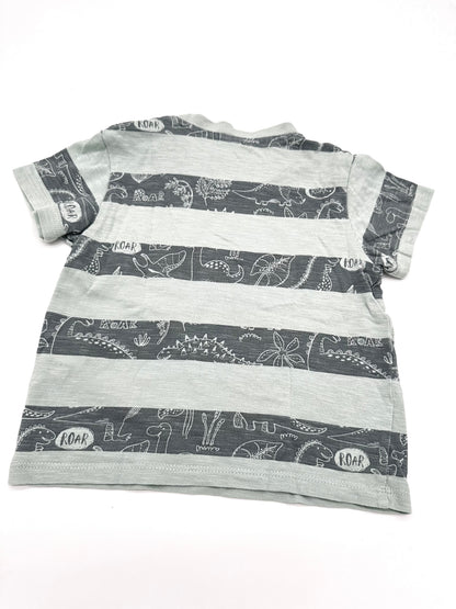 Gestreiftes T-Shirt mit Dinoprint - Gr. 74 (Topomini)