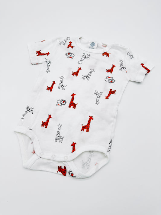 Kurzarmbody mit Tierprint - Gr.68 (Sanetta)