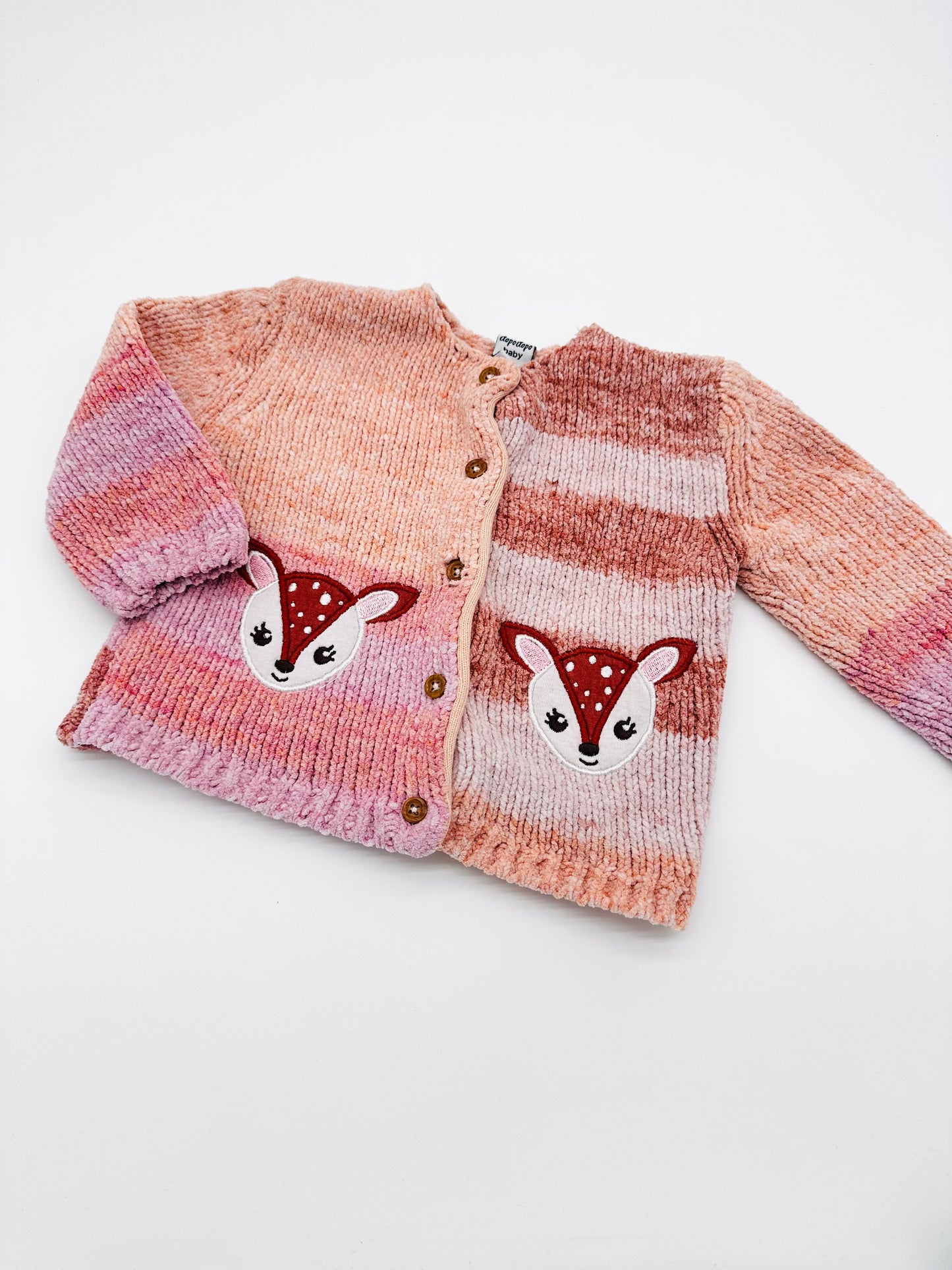 Strickjacke mit Rehmotiv - Gr. 74 (Dopodopo)