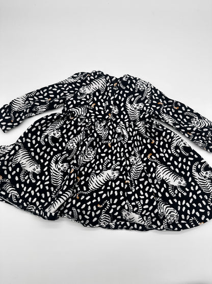 Schwarzes Kleid mit Tigerprint - Gr. 74 (Ted Baker)