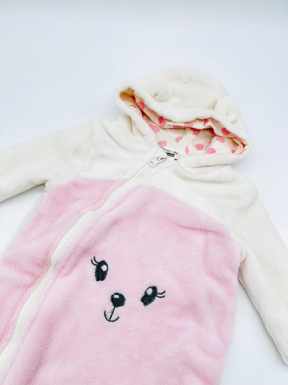 Weicher Baby-Overall mit Kapuze & Bärchengesicht – Gr. 62 (Ergee)
