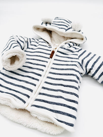Gefütterte, gestreifte Jacke - H&M (Gr. 68)