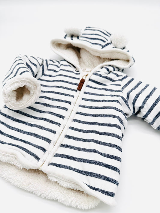 Gefütterte, gestreifte Jacke - H&M (Gr. 68)
