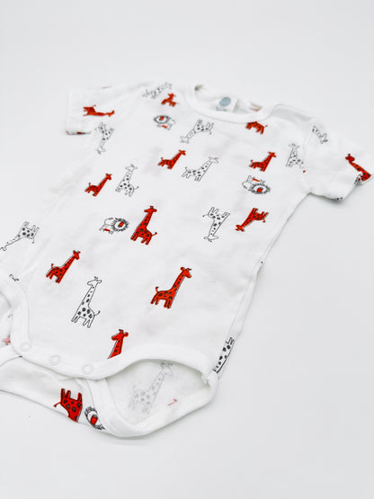 Kurzarmbody mit Tierprint - Gr.68 (Sanetta)
