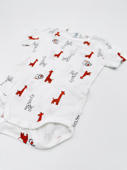 Kurzarmbody mit Tierprint - Gr.68 (Sanetta)