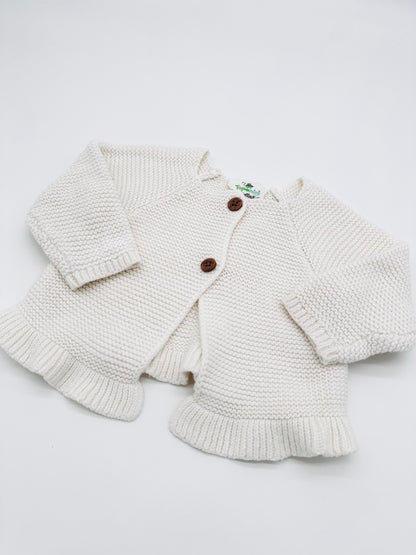 Weiße Strickjacke - Gr. 68 (Topomini)