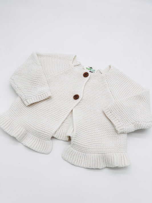 Weiße Strickjacke - Gr. 68 (Topomini)