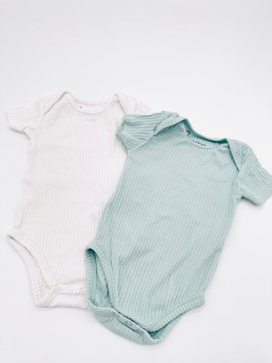 2 er Body Set gerippt - Gr. 62/68 (Hoodadoo)