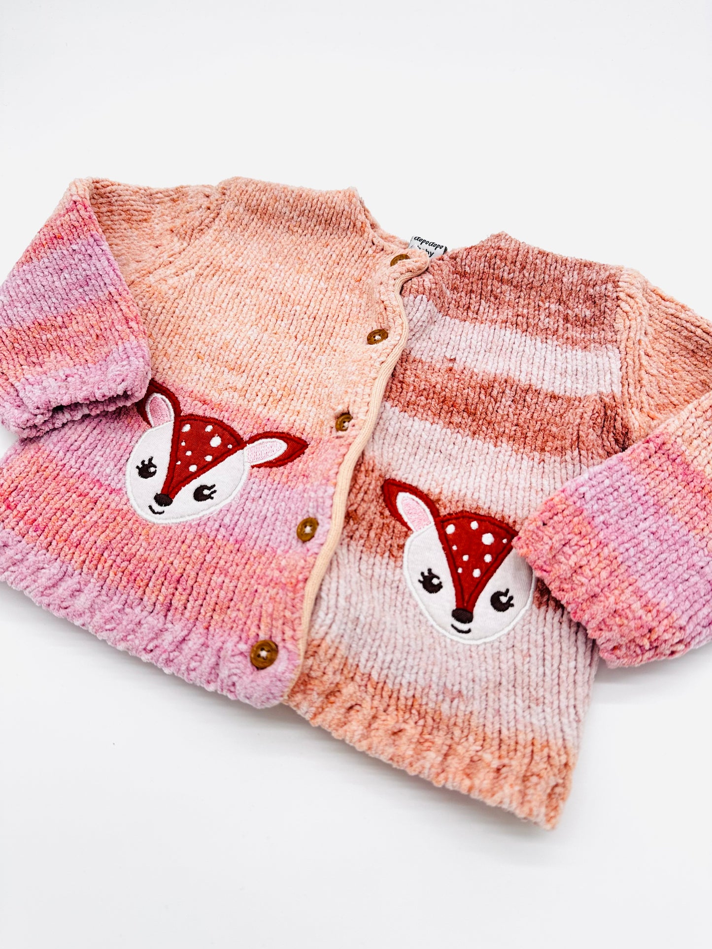 Strickjacke mit Rehmotiv - Gr. 74 (Dopodopo)