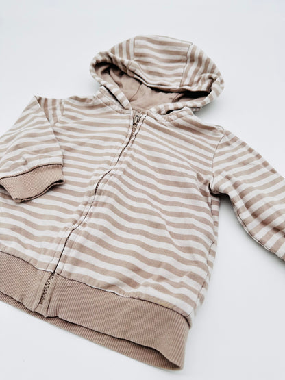 Gestreifte Kapuzenjacke - H&M (Gr. 68)