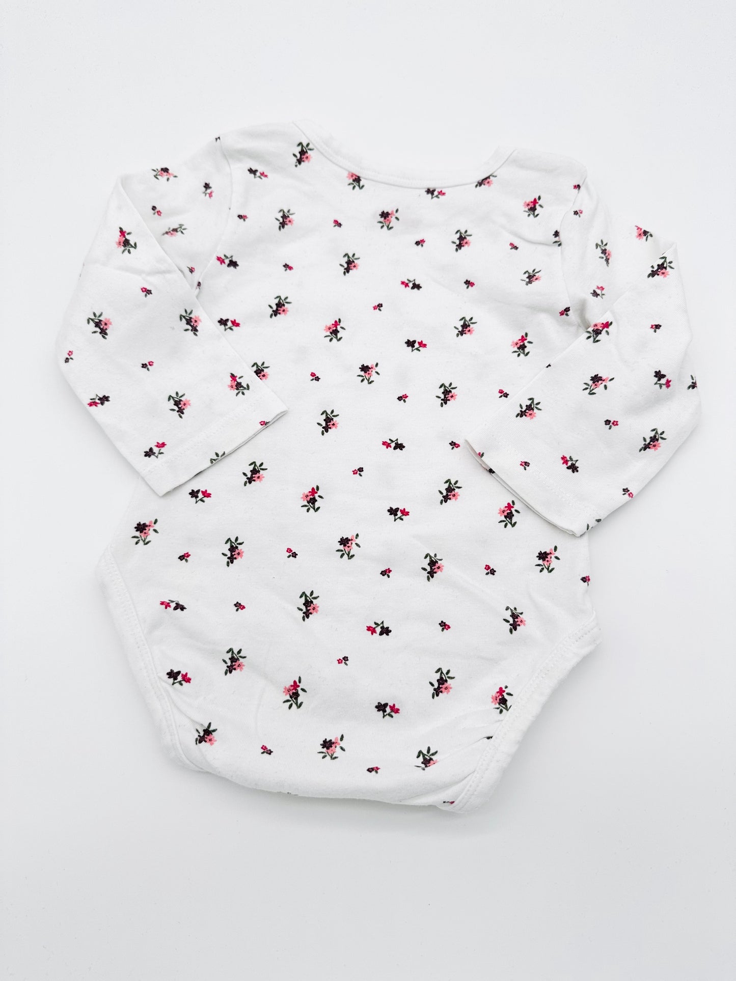 Weißer Body mit Blumenmuster - Gr. 68 (Topomini)