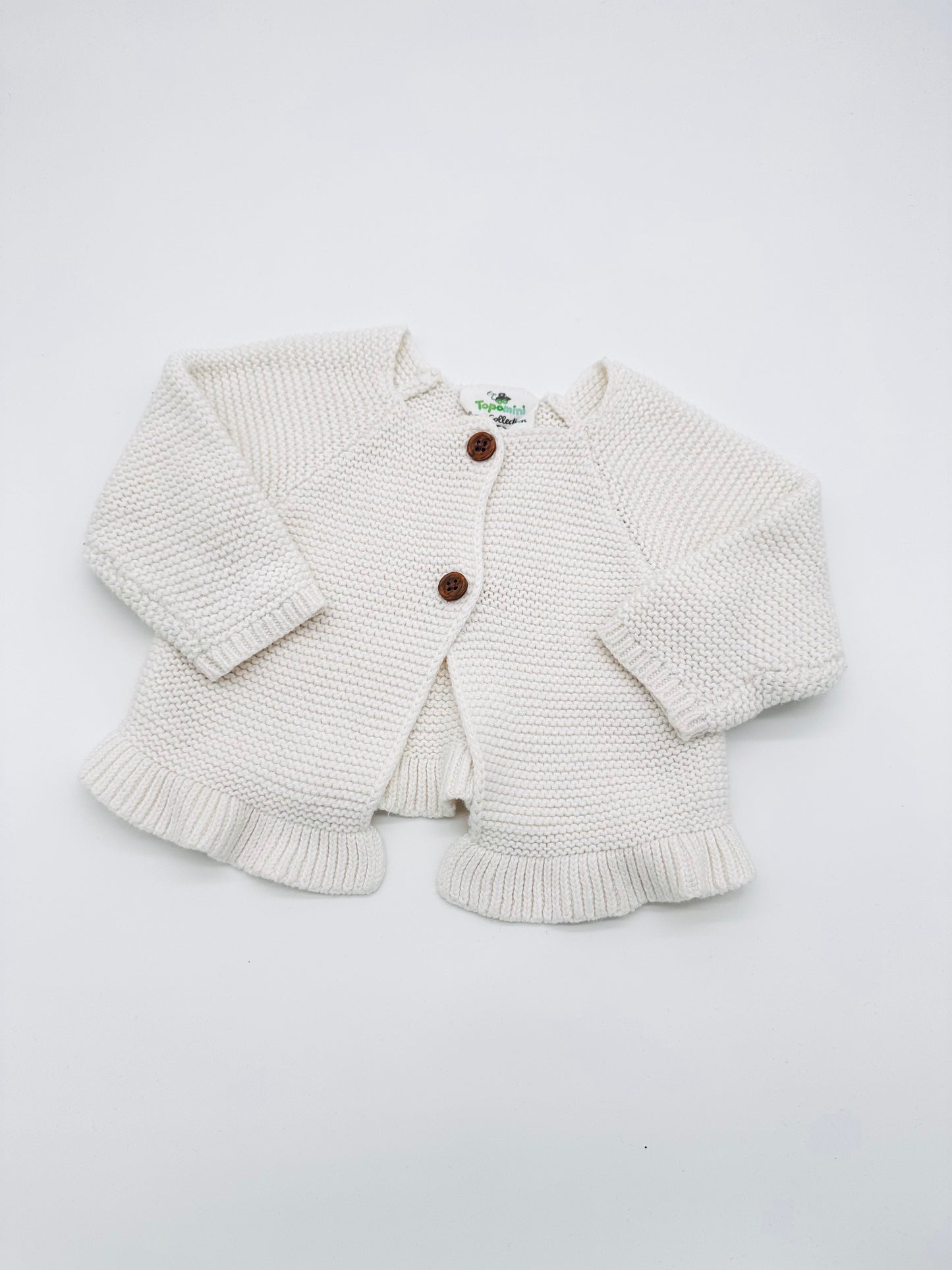 Weiße Strickjacke - Gr. 68 (Topomini)