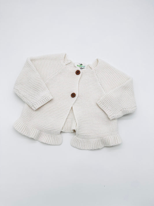 Weiße Strickjacke - Gr. 68 (Topomini)