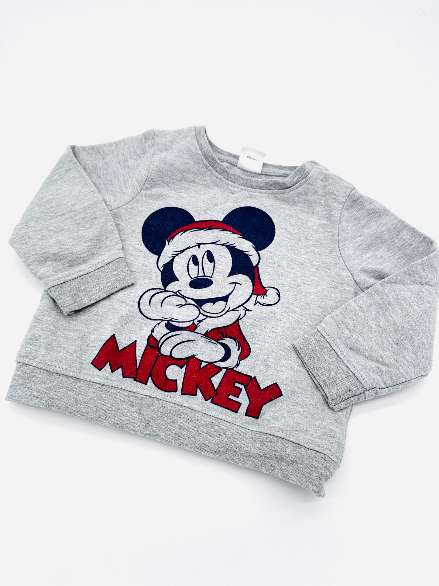 Grauer Pullover mit Mickey Mouse Print - Gr. 86/92 (Disney)