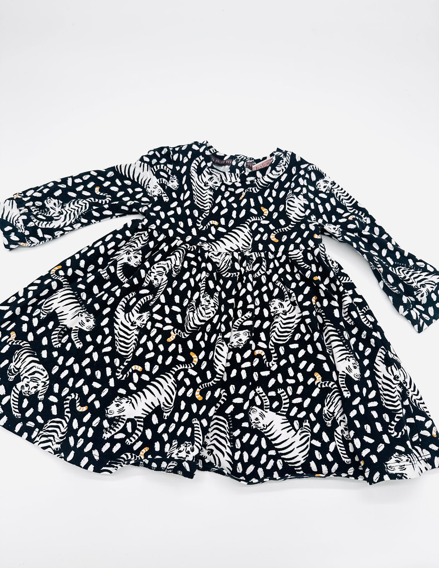Schwarzes Kleid mit Tigerprint - Gr. 74 (Ted Baker)