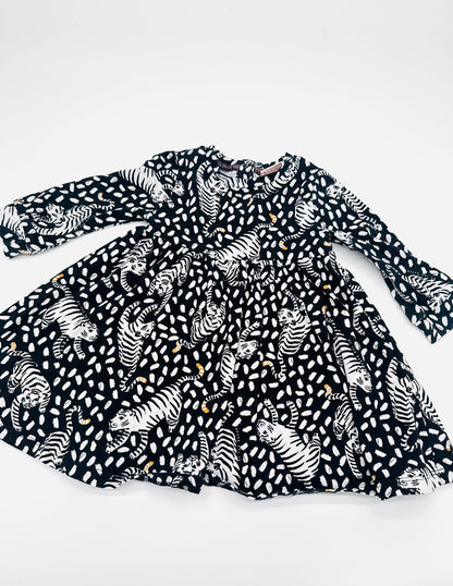 Schwarzes Kleid mit Tigerprint - Gr. 74 (Ted Baker)