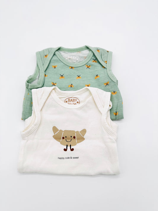 2 er Body Set ärmellos - Gr. 50/56 (Baby)