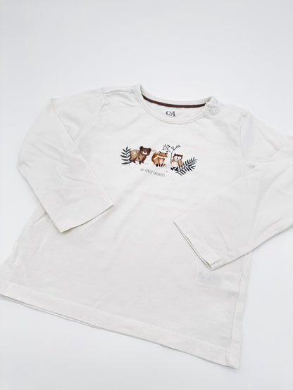 Weißes Langarmshirt - Gr. 80 (C&A)