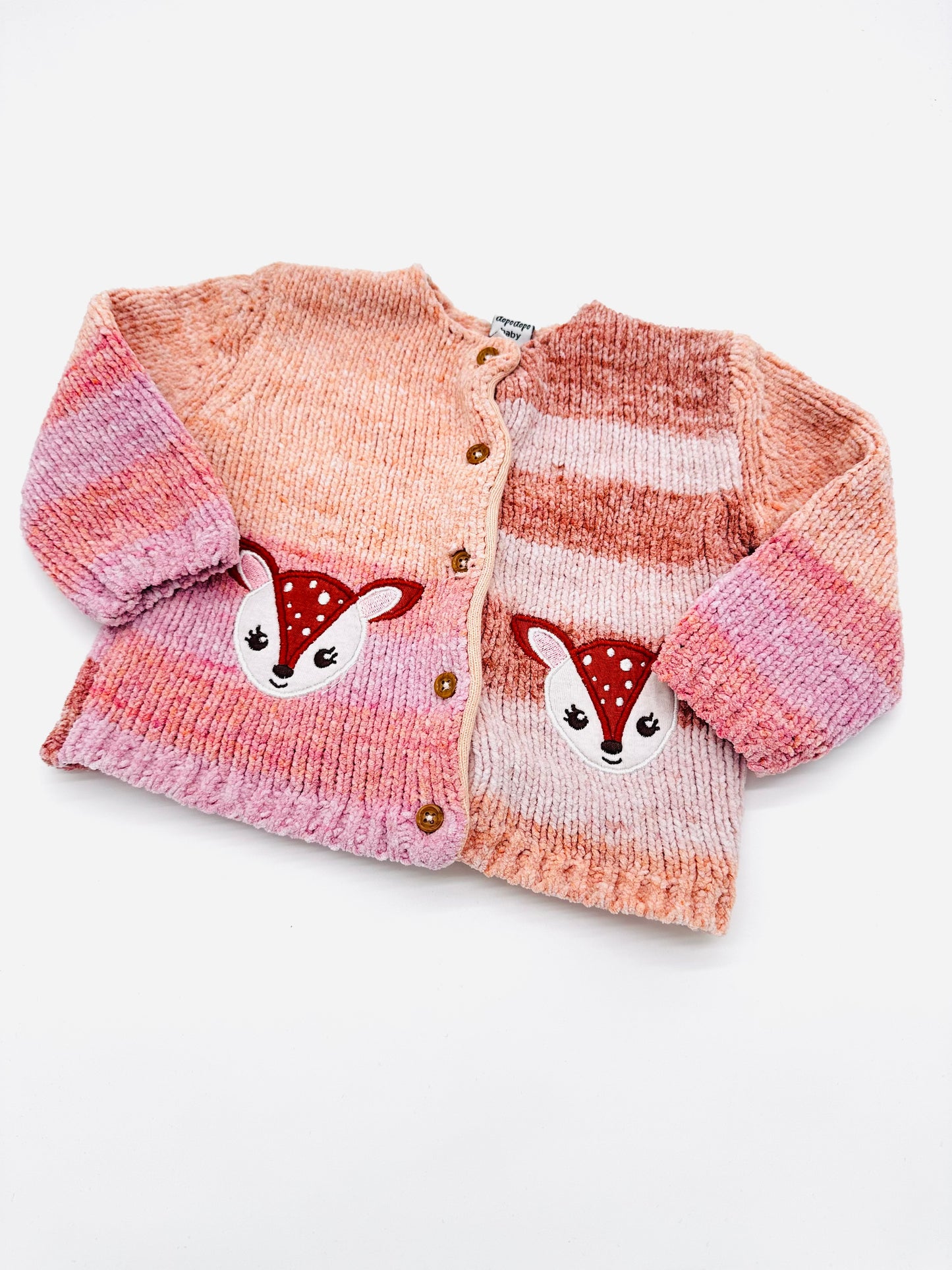 Strickjacke mit Rehmotiv - Gr. 74 (Dopodopo)