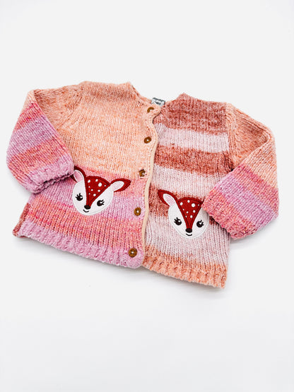 Strickjacke mit Rehmotiv - Gr. 74 (Dopodopo)