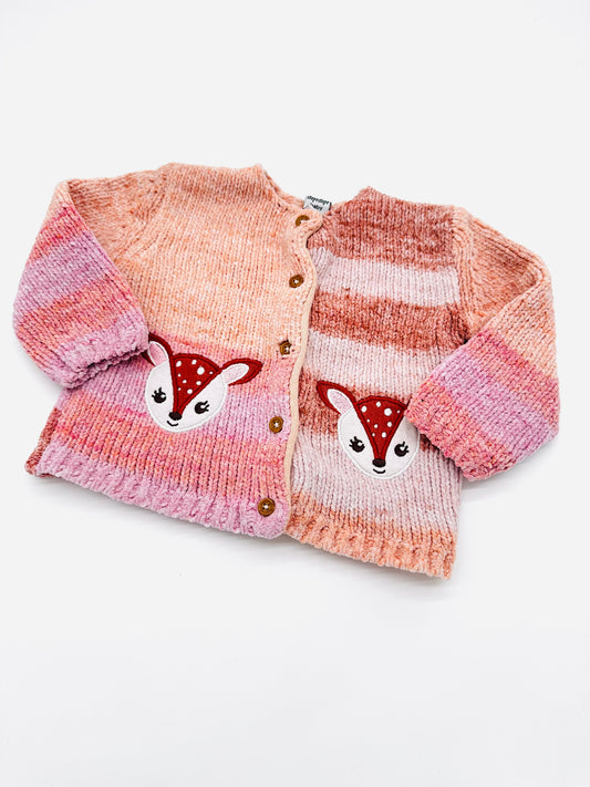 Strickjacke mit Rehmotiv - Gr. 74 (Dopodopo)