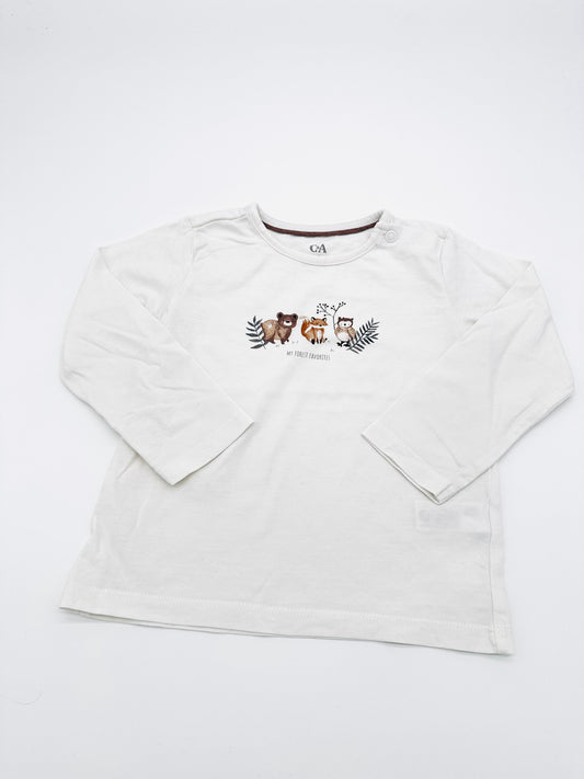 Weißes Langarmshirt - Gr. 80 (C&A)