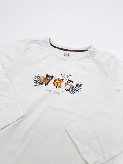 Weißes Langarmshirt - Gr. 80 (C&A)