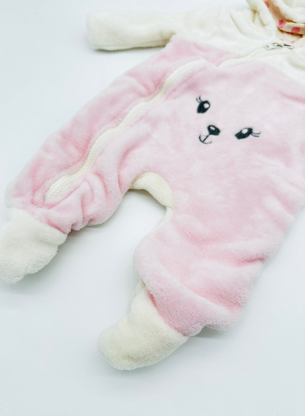 Weicher Baby-Overall mit Kapuze & Bärchengesicht – Gr. 62 (Ergee)