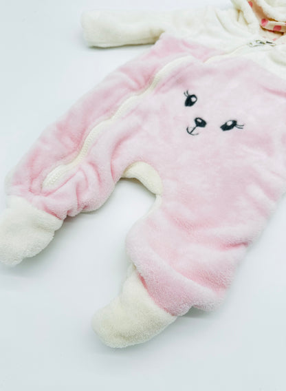 Weicher Baby-Overall mit Kapuze & Bärchengesicht – Gr. 62 (Ergee)