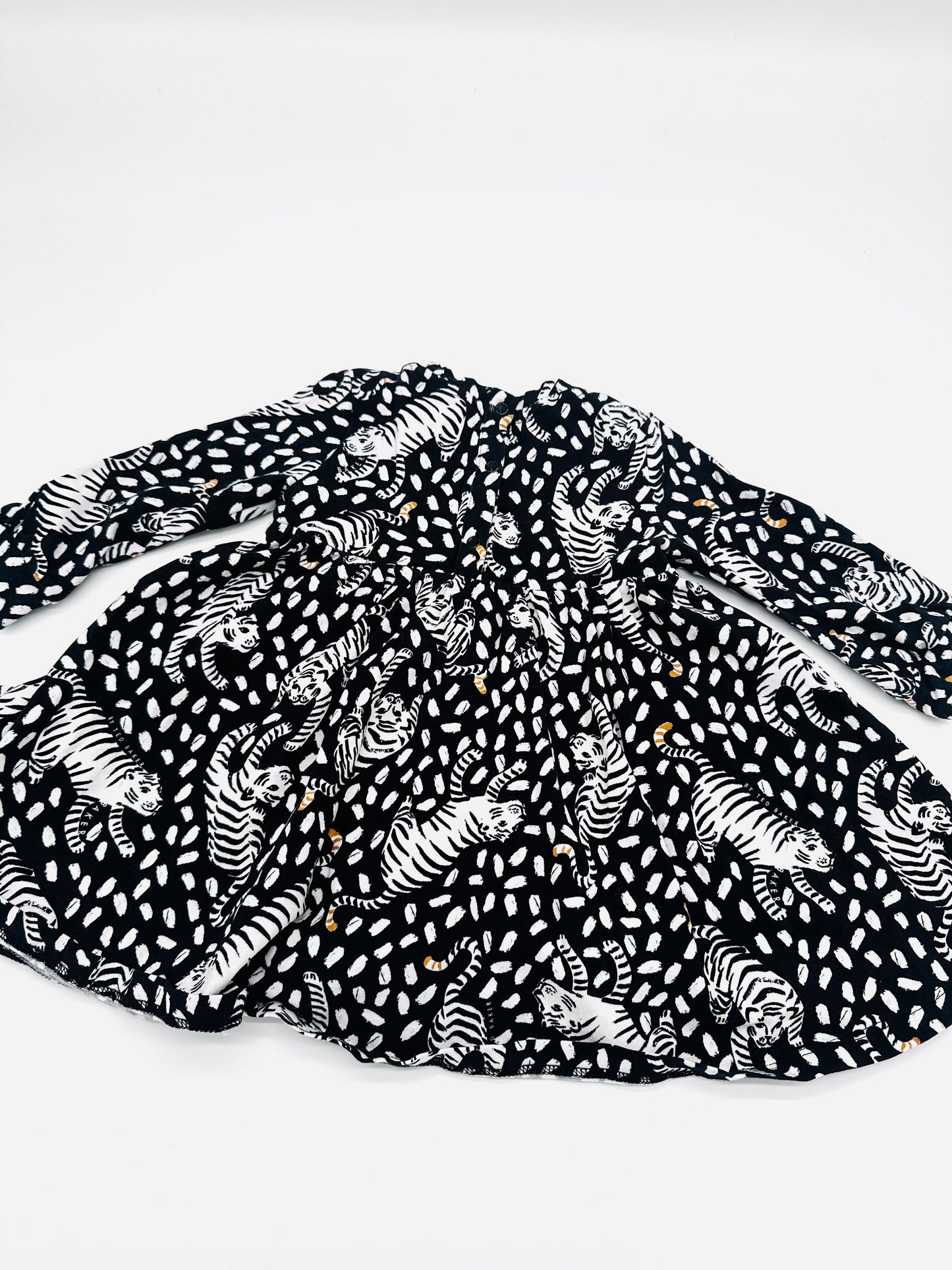 Schwarzes Kleid mit Tigerprint - Gr. 74 (Ted Baker)