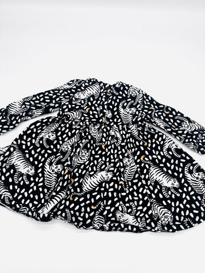 Schwarzes Kleid mit Tigerprint - Gr. 74 (Ted Baker)