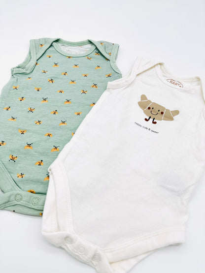 2 er Body Set ärmellos - Gr. 50/56 (Baby)