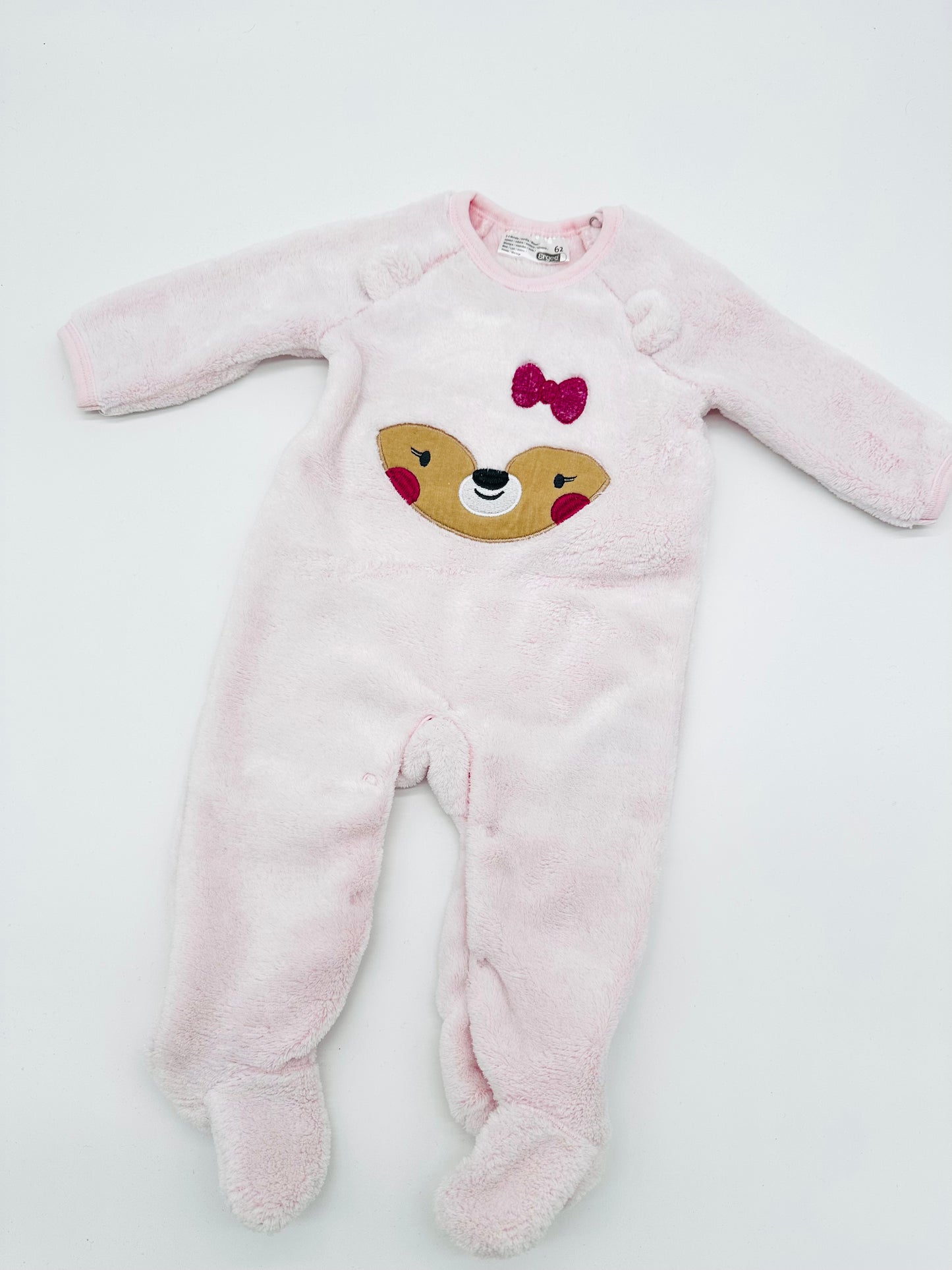 Flauschiger Plüsch-Overall mit Bärchenmotiv - Gr. 62 (Ergee)